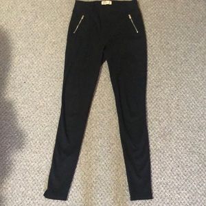 High waisted black cotton leggings